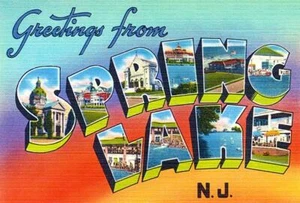 Greetings from Spring Lake, New Jersey - 1930's - Vintage Postcard Magnet - Picture 1 of 2