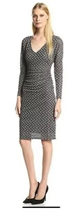 Plenty by Tracy Reese Women’s Geo Gauzy Jersey Long Sleeve Sheath Dress Grey M - Picture 1 of 2