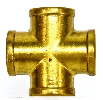 Edelmann 202800 Brass 4-Way Cross Fitting - 1/2" Female NPT 7475 - Image 1 of 4