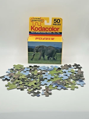 Rompecabezas Kodacolor 1992 vintage 50 piezas ultra mini elefante y joven Foto 1 de 4