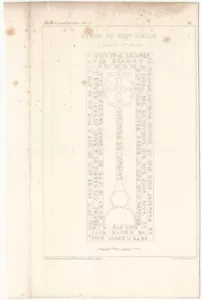 Medieval Tomb Carved Inscription at Andelot (Hte. Marne) 1849 French Engraving - Picture 1 of 1