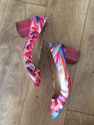 JCrew $268 Lucite каблуки в Ratti окрашенный ананас 7 неоновый розовый G4258 туфли - Изображение 1 из 4