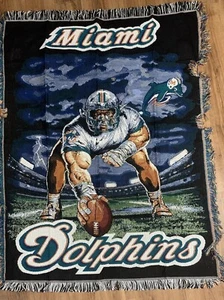 Miami Dolphins Blanket NFL Northwest 3 Pt. Stance Tapestry Throw 50x60 - Picture 1 of 12