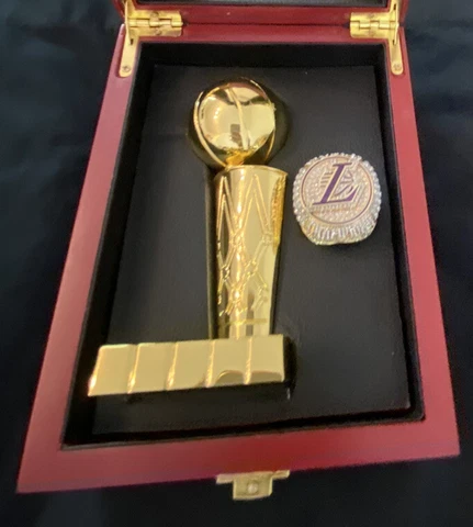 Los Angeles Lakers Championship Ring & Trophy Set - NBA Memorabilia Cover