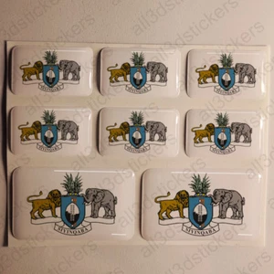 Sticker Swaziland Resin Domed Stickers Swaziland Coat of Arms 3D Vinyl Adhesive - Imagen 1 de 1