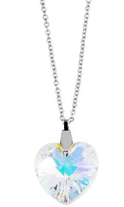 Akzent Anker Edelstahl Halskette Edelstahlkette mit Swarovski Anhänger Herz #82 - Bild 1 von 3