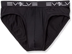 Evolve Men's Sport Mesh 3 Pack No Show Brief Black Large - Picture 1 of 1