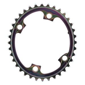Kettenblatt Absoluteblack oval 110mm 36T 4B asymmetrisch 2x Oil-Slick - Bild 1 von 2