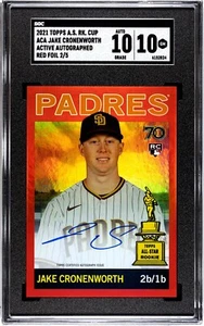 2021 Topps All-Star Rookie Cup Jake Cronenworth RED FOIL SGC 10 w/10 AUTO (2/5) - Picture 1 of 2