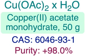 Copper (II) Acetate || CAS: 6046-93-1 || 50 g || +98.0% - Picture 1 of 7