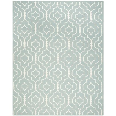 SAFAVIEH Dhurries DHU637C Light Blue / Ivory Rug - Image 1 of 4
