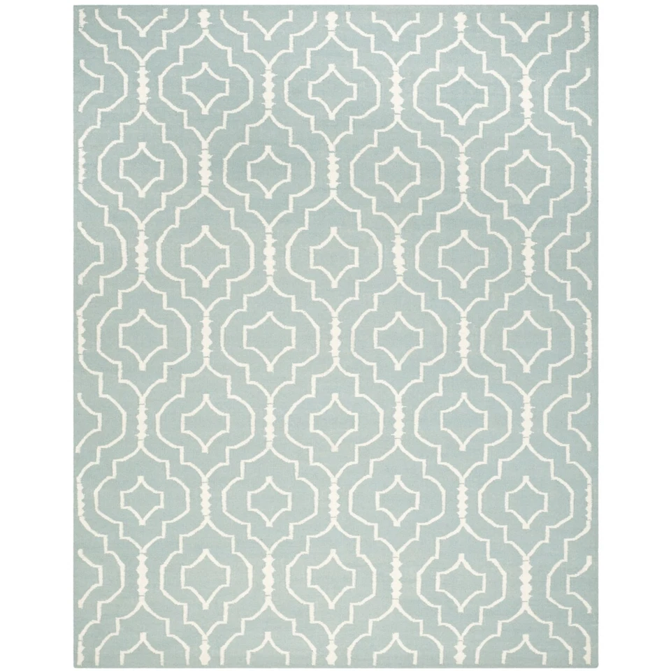 SAFAVIEH Dhurries DHU637C Light Blue / Ivory Rug - Image 1 of 4