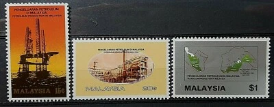 MALAYSIA 1985 MALAYSIAN PETROLUEM PRODUCTION SG 325 - 327 MNH FRESH - Image 1 of 2