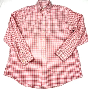 Brooks Brothers Dress Shirt NON IRON Long Sleeve Red Plaid Men's L. - Picture 1 of 5