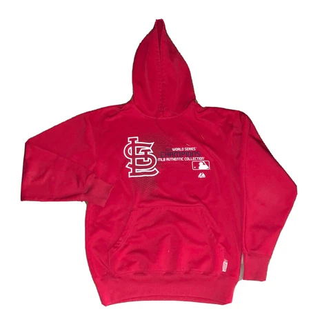 Saint Louis Cardinals Majestic 2011 World Series Championship Hoodie Authentic M Cover