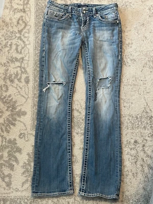 VIGOSS The Chelsea Slim Boot Ladies Size 9/10 Length 33 Medium Wash Distressed - Image 1 of 4