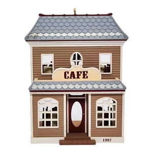 Hallmark 1997 Cafe ~ Nostalgic Houses 14th in Series Christmas Ornament ~ Good - Picture 1 of 7