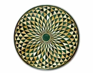 24'' Green Marble Table Top side center coffee Inlay Home Set Decor Malachite - Picture 1 of 3