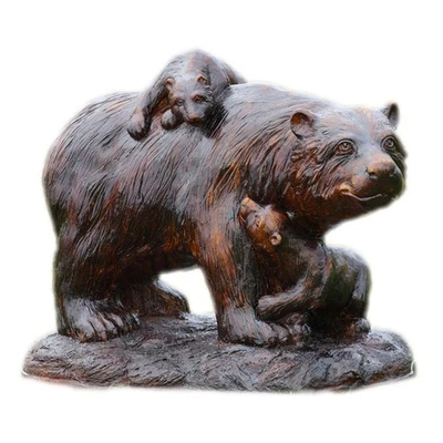 Aluminum Brown Bears Playtime Garden Statue - Image 1 of 4