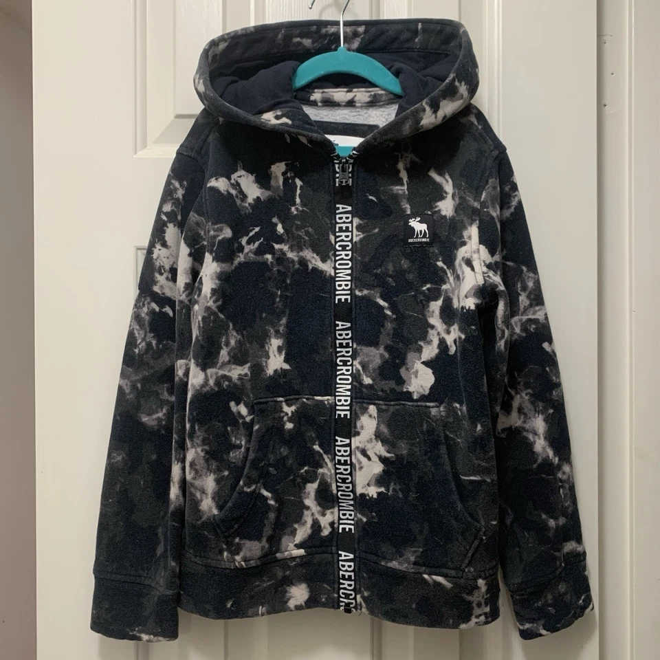 Sudadera con Capucha Abercrombie Niños Niños 7/8 Cremallera Completa Logo Negro Tie Dye Foto 1 de 4