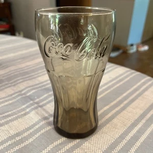Vintage Coca-Cola Glas Cola Wasser Getränk gelbliche Tönung 6" hoch - Bild 1 von 2