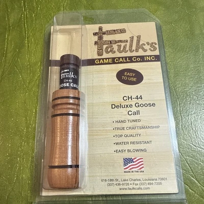 Faulks Deluxe Wood Goose Call 44 New In Package  Lake Charles Louisiana USA Made - Image 1 of 4
