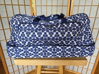 Vera Bradley XL Bolsa de Viagem Rolante Mala Azul Cobalto 27" Aposentada Boa - Imagem 1 de 4