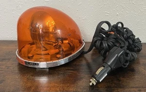 Vintage Signal-Stat 381 Amber Tear Drop Emergency Rotating Warning Light Vehicle - Picture 1 of 11