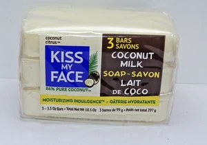 Kiss My Face Kokosmilch Seife 3er-SET - 3,5 RIEGEL GESAMT 10,5 Unzen - Bild 1 von 3