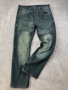 Jinzu Jeans Men's 34x32 Straight Leg Med Wash Reg Fit Whiskering Flap Pockets - Picture 1 of 14