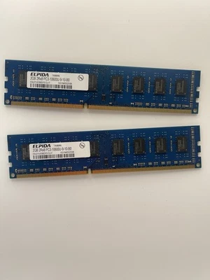 ELPIDA 2GB 2Rx8 PC3-10600U-9-10-B0 (2 Sticks = 4GB en total) Probado Foto 1 de 2