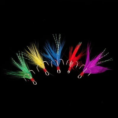 50шт тройные крючки с пером 2/4/6/8/10 # рыболовная приманка снасти для гольяна приманки - Изображение 1 из 3