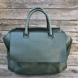Falorni Italia Le Borse Green Pebbled Leather Travel Bag - Picture 1 of 23