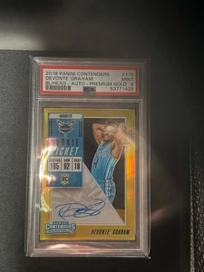 DEVONTE GRAHAM 2018 PANINI CONTENDERS BL/HEAD AUTO 8/10 PREMIUM GOLD PSA 9 #115 - Picture 1 of 3