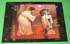 Nueva postal Jumbo 2007 Star Wars Princesa Leia Organa y R2D2 5x7 **No usada** - Imagen 1 de 2