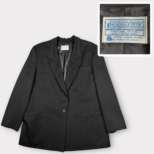 Vintage Pendleton Blazer Damen XL schwarz Wolle Jacke Sport Mantel klassisch hergestellt in den USA - Bild 1 von 15