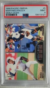 PSA 9 1999 PACIFIC OMEGA Debut Duos Martinez/Piazza #5 Rare 1:145 Packs Pop 1of1 - Picture 1 of 2