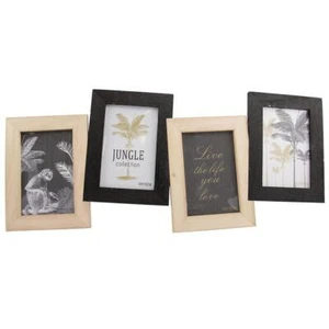 Bilderrahmen Holz natur-schwarz 57x24 cm Mehrfachrahmen für 4 Bilder 10cm x 15cm - Bild 1 von 1