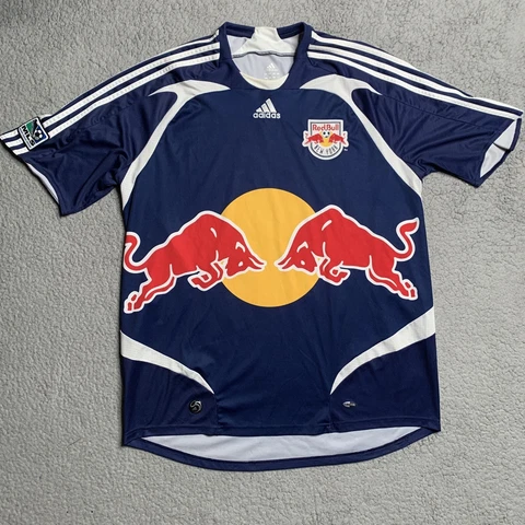 New York Red Bull Jersey 2008-09 Adidas Away MLS Soccer Blue Clima365 219584 XL Cover