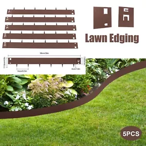 5 PC Steel Lawn Edging Metal Landscape Edging 3"x39" Garden Border Metal Barrier - Picture 1 of 11