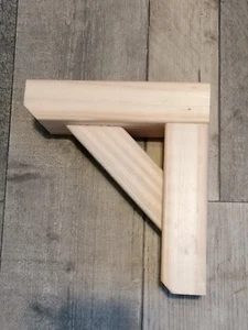 2x Wooden Pine Shelf Brackets / Bespoke size / Free P&P - Picture 1 of 4