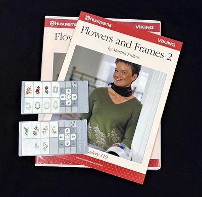 Flowers & Frames Embroidery Designs D-Card #119 for Husqvarna Viking Designer 2 - Image 1 of 4