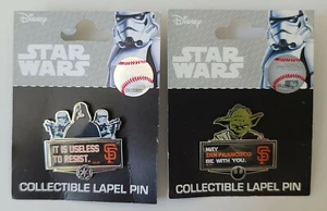 New MLB San Francisco Giants lot of 2 Star Wars pins - Picture 1 of 2
