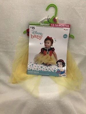 Snow White Halloween Costume Dress Headband With Bow Disney Baby Size 12-18M  - Image 1 of 4