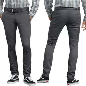 Dickies Men's Pants Flex Skinny Fit Straight Leg Workwear Uniform Pants A8758 - Picture 1 of 42