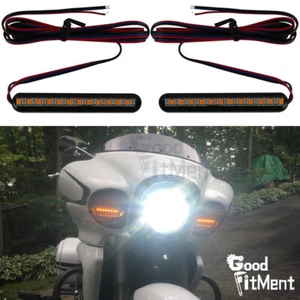 Motorcycle Flowing LED Strip Lights Turn Signals Indicator 12V For Harley Honda - Picture 1 of 12