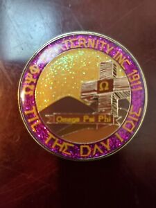 OMEGA PSI PHI FRATERNITY PIN!  THIS PIN IS THE SIZE OF A HALF  DOLLAR!
