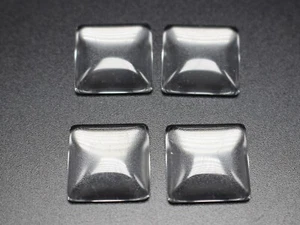 20 Transparent Clear Square Dome Flatback Glass Cabochon 20X20mm - Picture 1 of 4