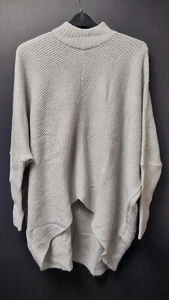 Capsule Grey Knitted Ribbed Oversized Jumper High Low Detail Women's Size 24/26 - Picture 1 of 7
