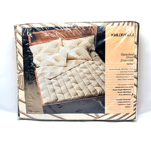 Vintage Kimlor Mills Waterbed Sheet Set King Size BRAND NEW SEALED 70s Aesthetic - Picture 1 of 9